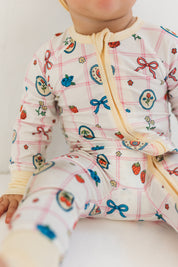 Sweet Plaid Zipper Romper