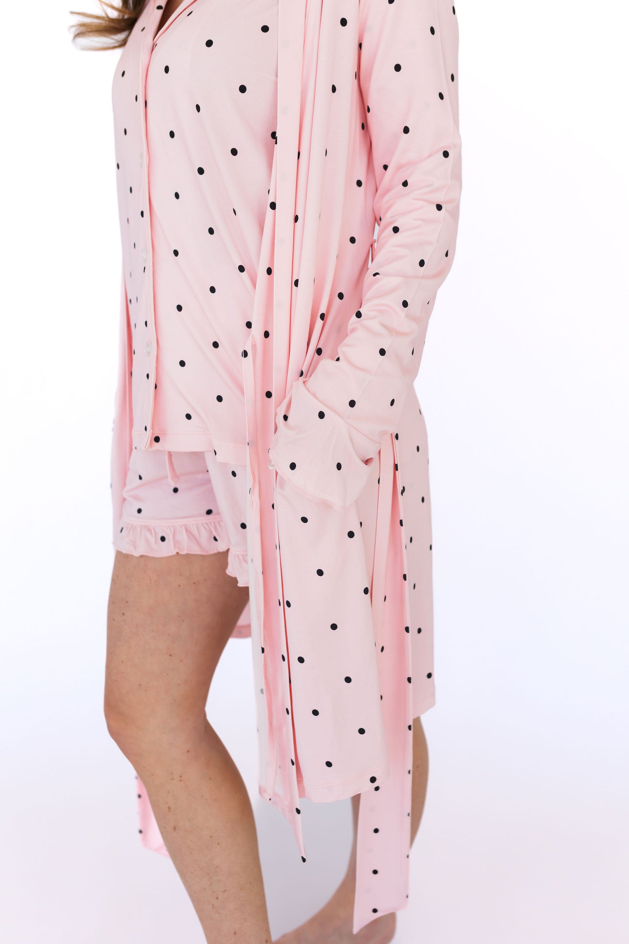 Blush Polka Dot Women's Robe