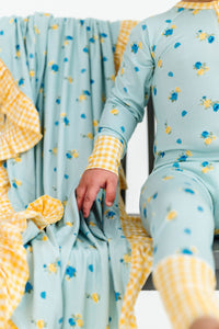 Floral and Gingham Zipper Romper IMJ x Karissa Abbott