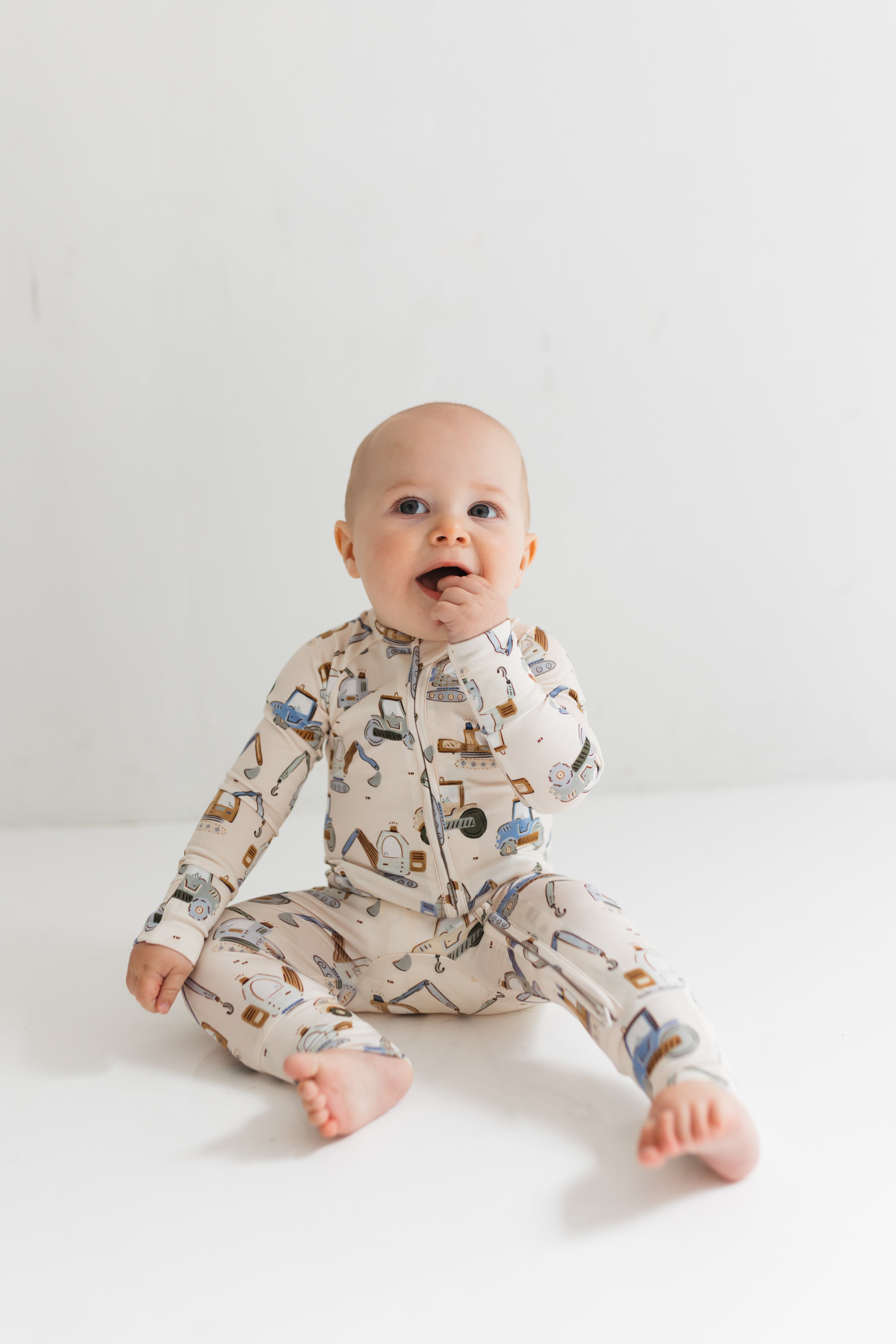 Little Excavator Zipper Romper – In My Jammers
