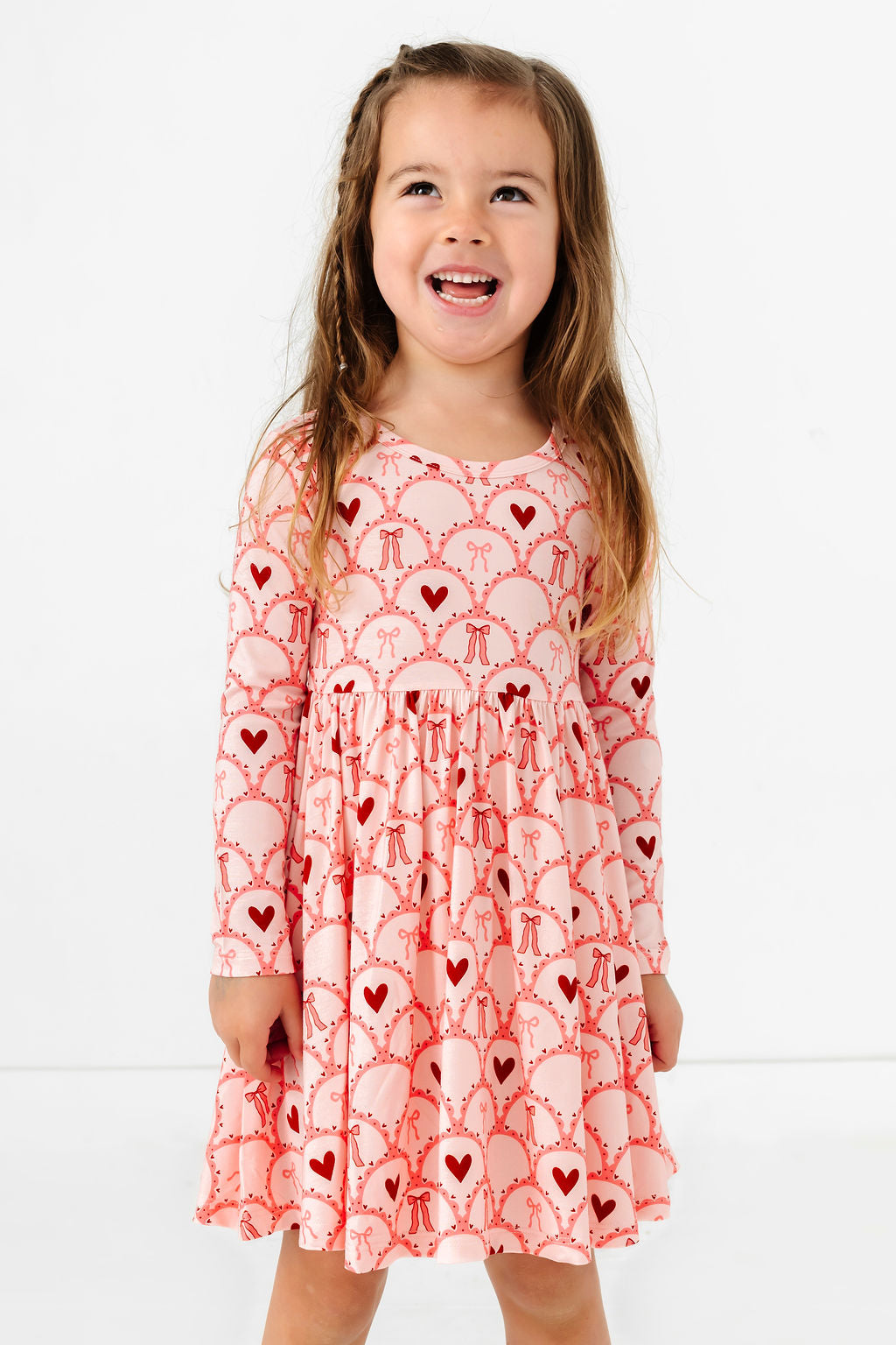 Love You Always Long Sleeve Twirl Dress