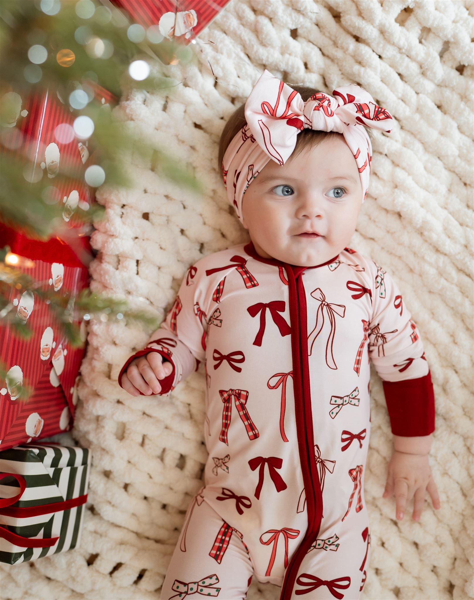 Merry Little Bows Zipper Romper