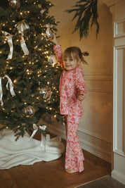 PRE-ORDER SHIPPING 12/3 - Pink Christmas Doodle Dreams Kids Button Up Set IMJ x Bre Sheppard