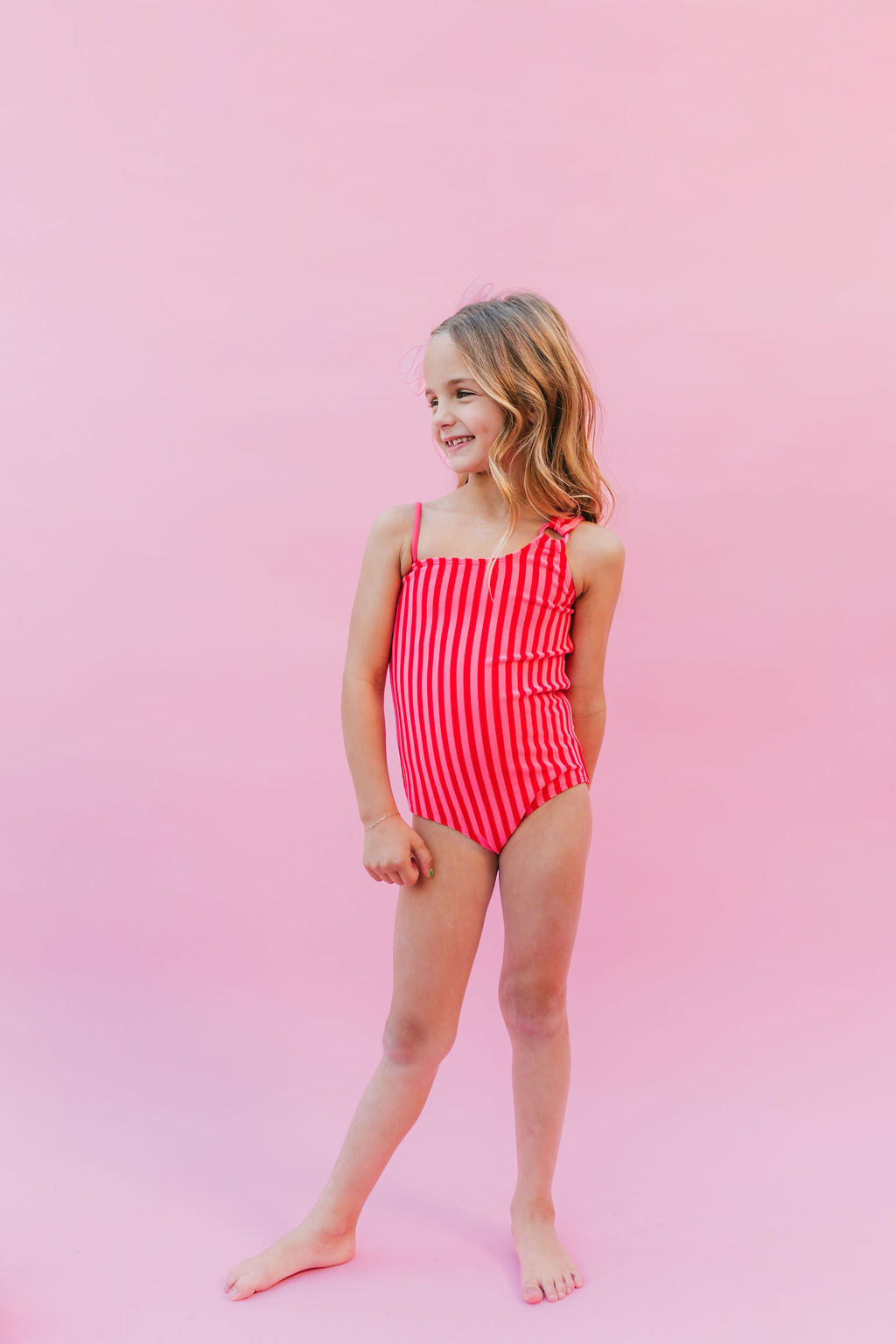 Pink and Poppy Stripe One Piece