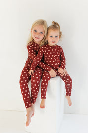 Maroon Polka Dot Two Piece Set