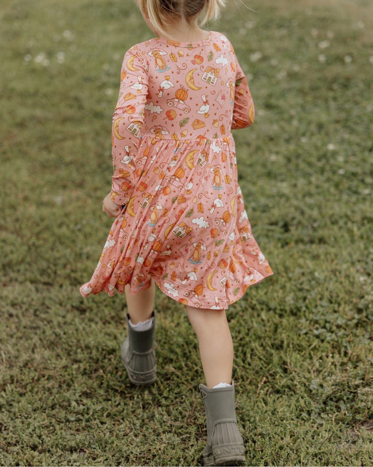 Pink Harvest Moon Long Sleeve Twirl Dress IMJ x Bre Sheppard