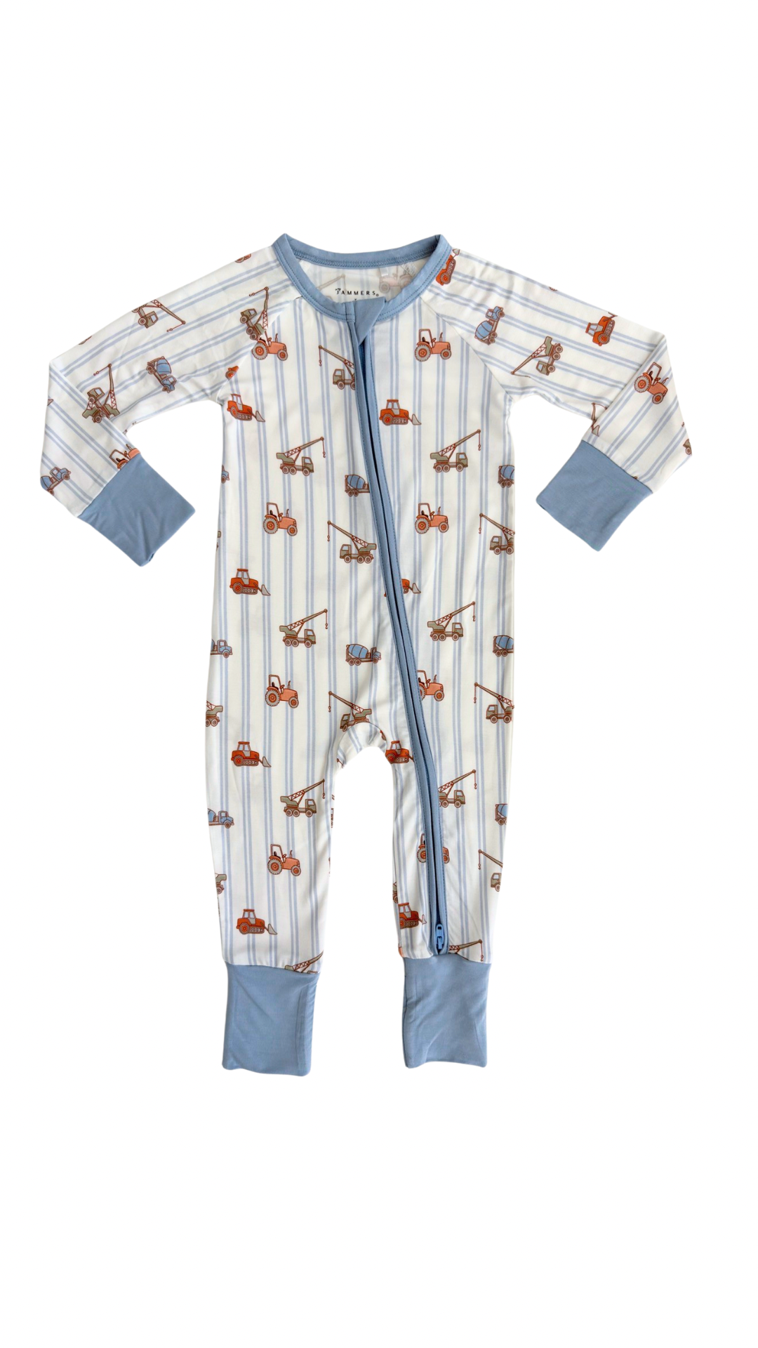 Tractors and Stripes Zipper Romper IMJ x Jenna Johnson