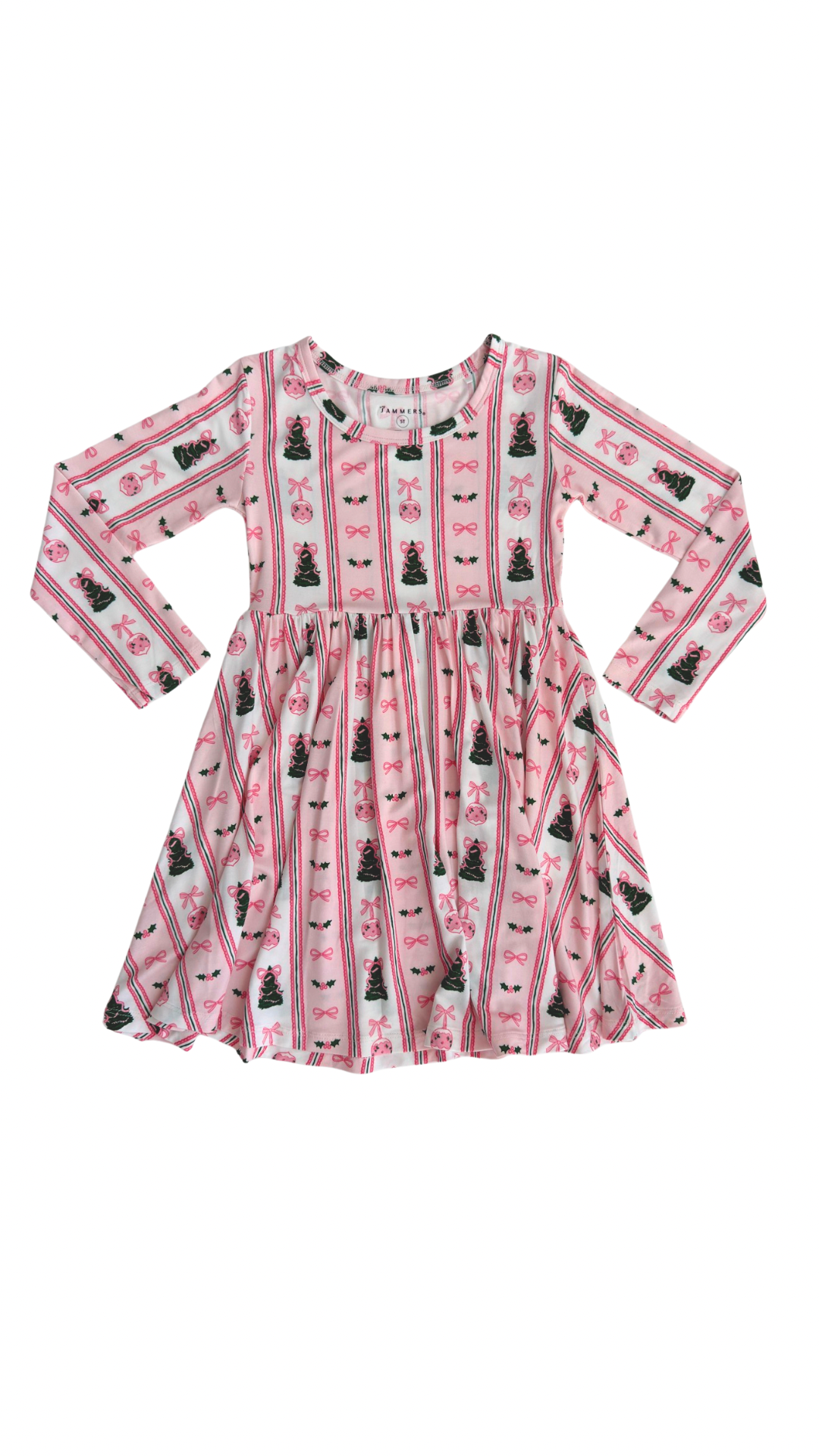 Pinkmas Long Sleeve Twirl Dress