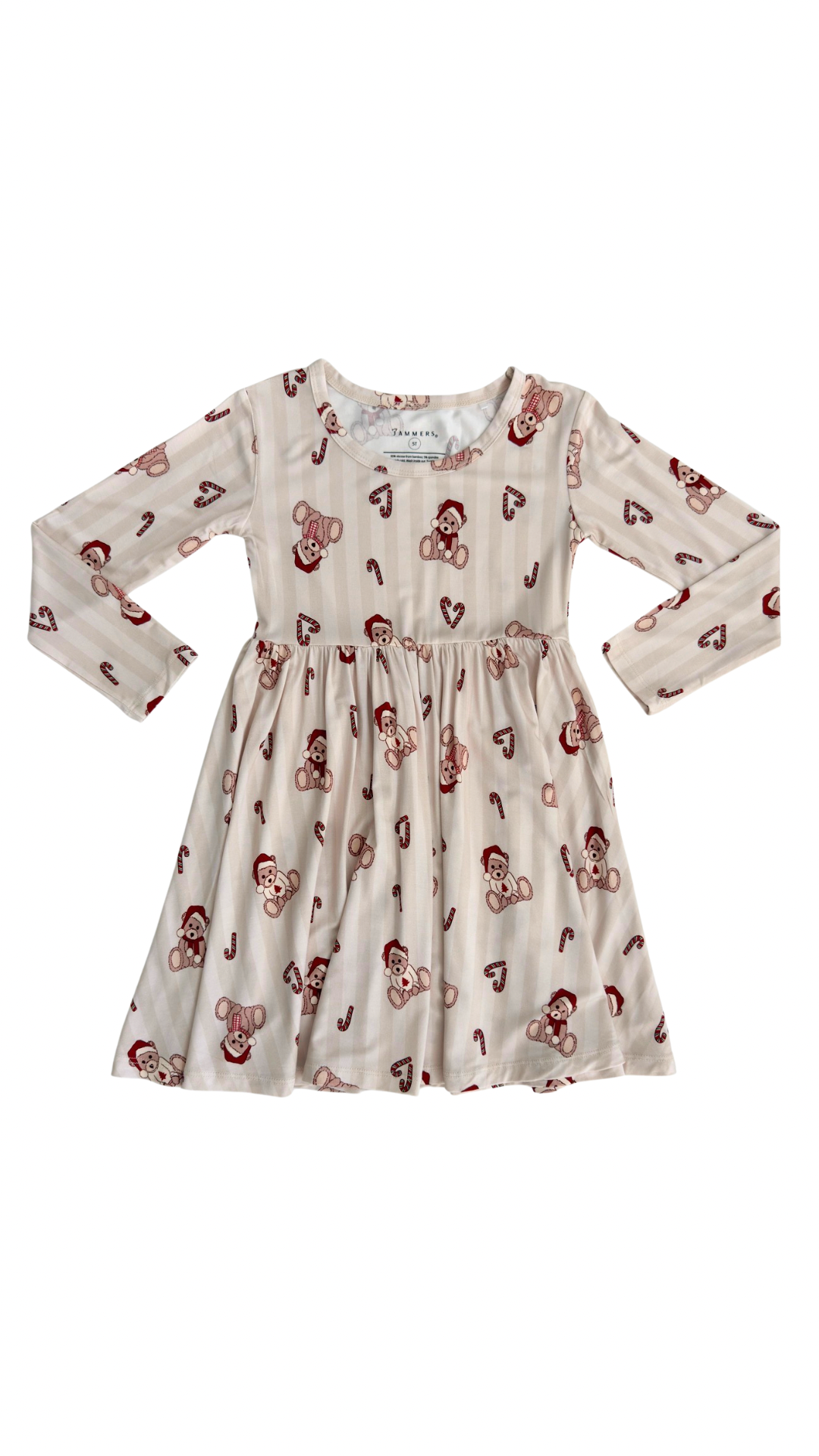 Bear-y Merry Long Sleeve Twirl Dress