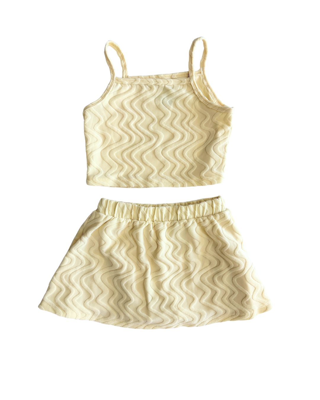Yellow Wave Terry Tank Skort Set