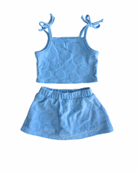 Blue Seashell Terry Tank Skort Set