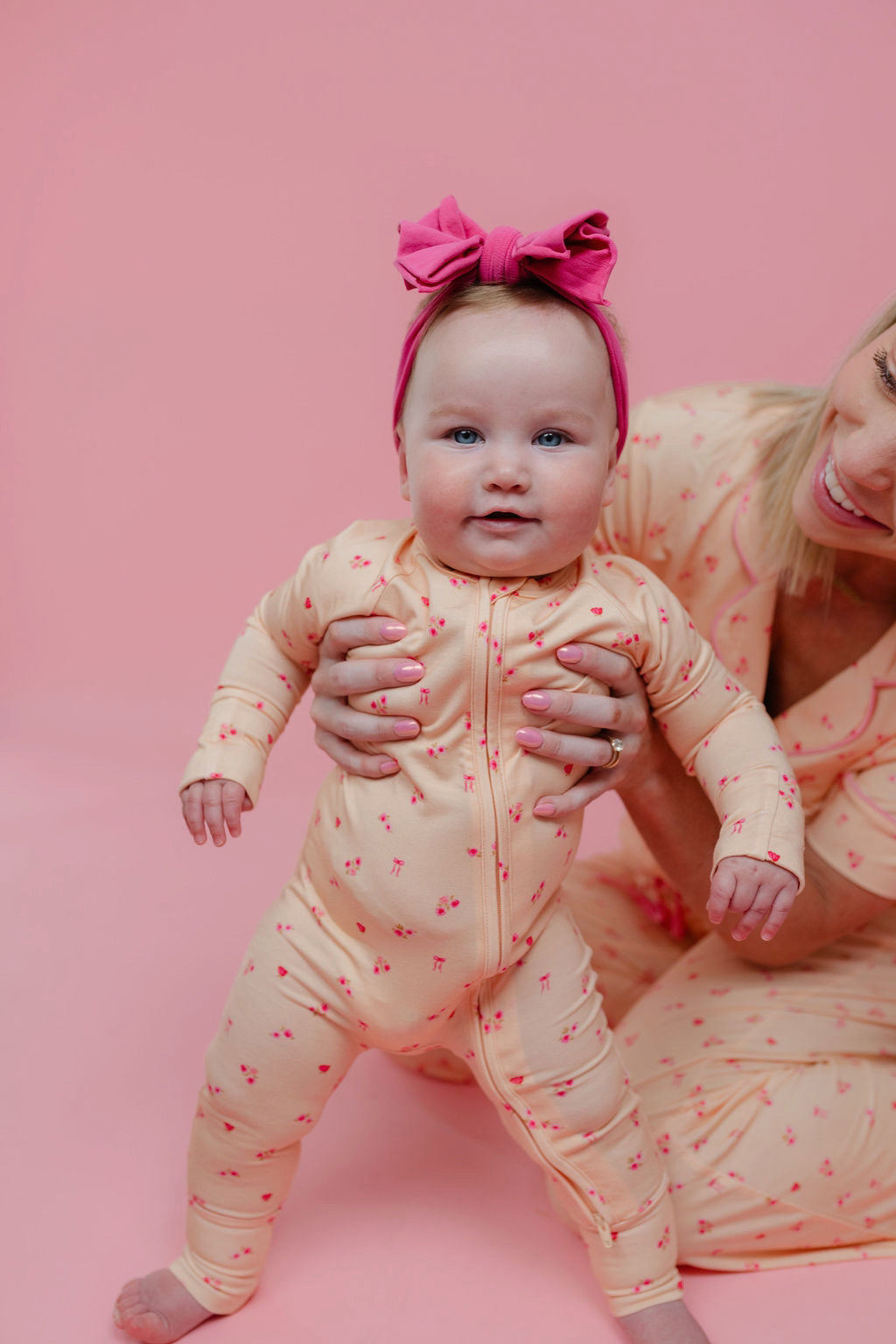 Yellow Floral and Bow Zipper Romper Jammers x Karissa Abbott