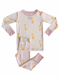 Pink Stripe Ducks Two Piece Set