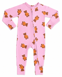 Polka Dot Little Boo Bear Zipper Romper