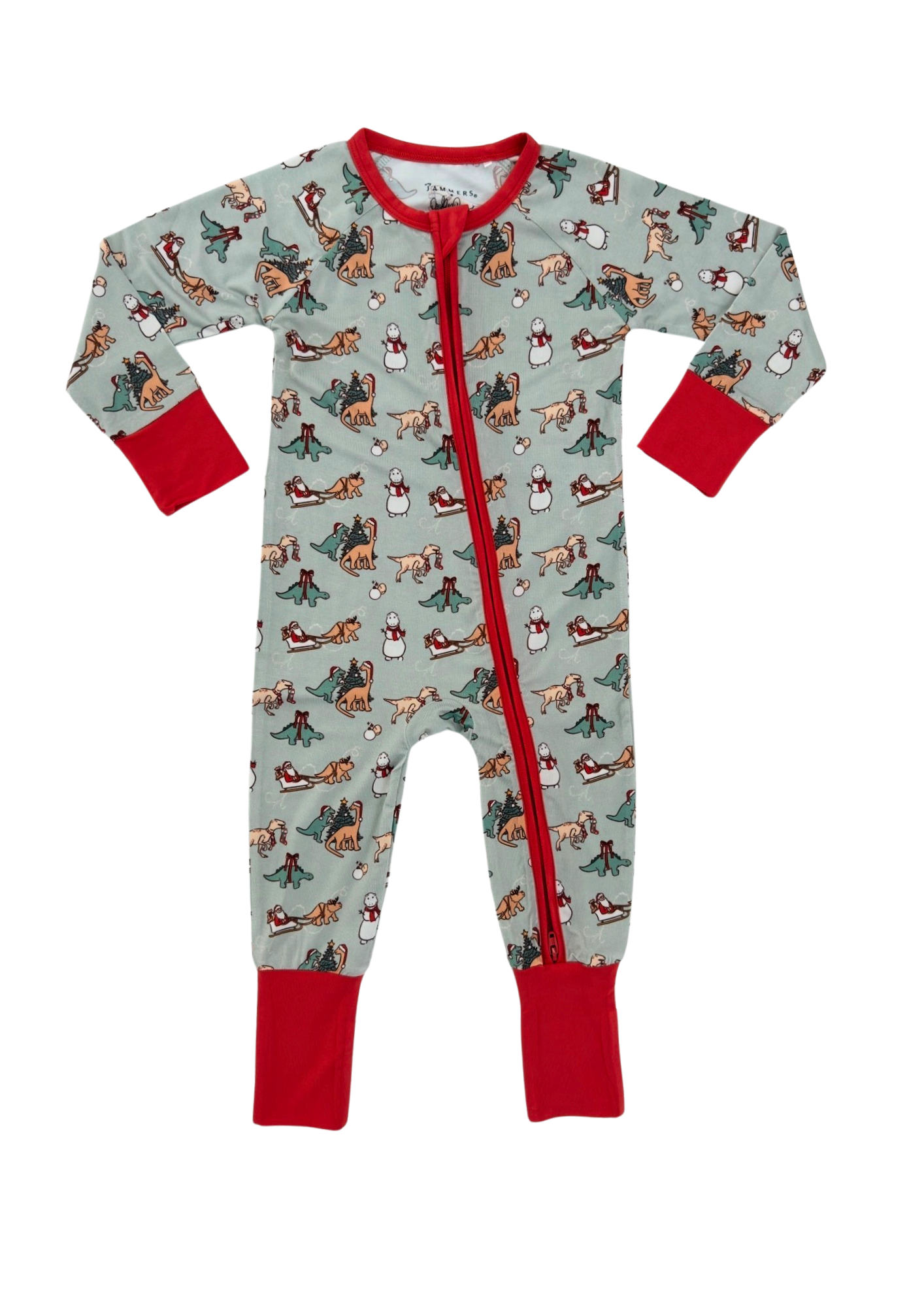 Christmas Dinos Zipper Romper IMJ x Daryl-Ann Denner