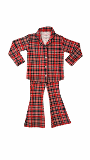 PRE-ORDER SHIPPING 12/3 - Home For The Holidays Plaid Kids Button Up Set IMJ x Bre Sheppard