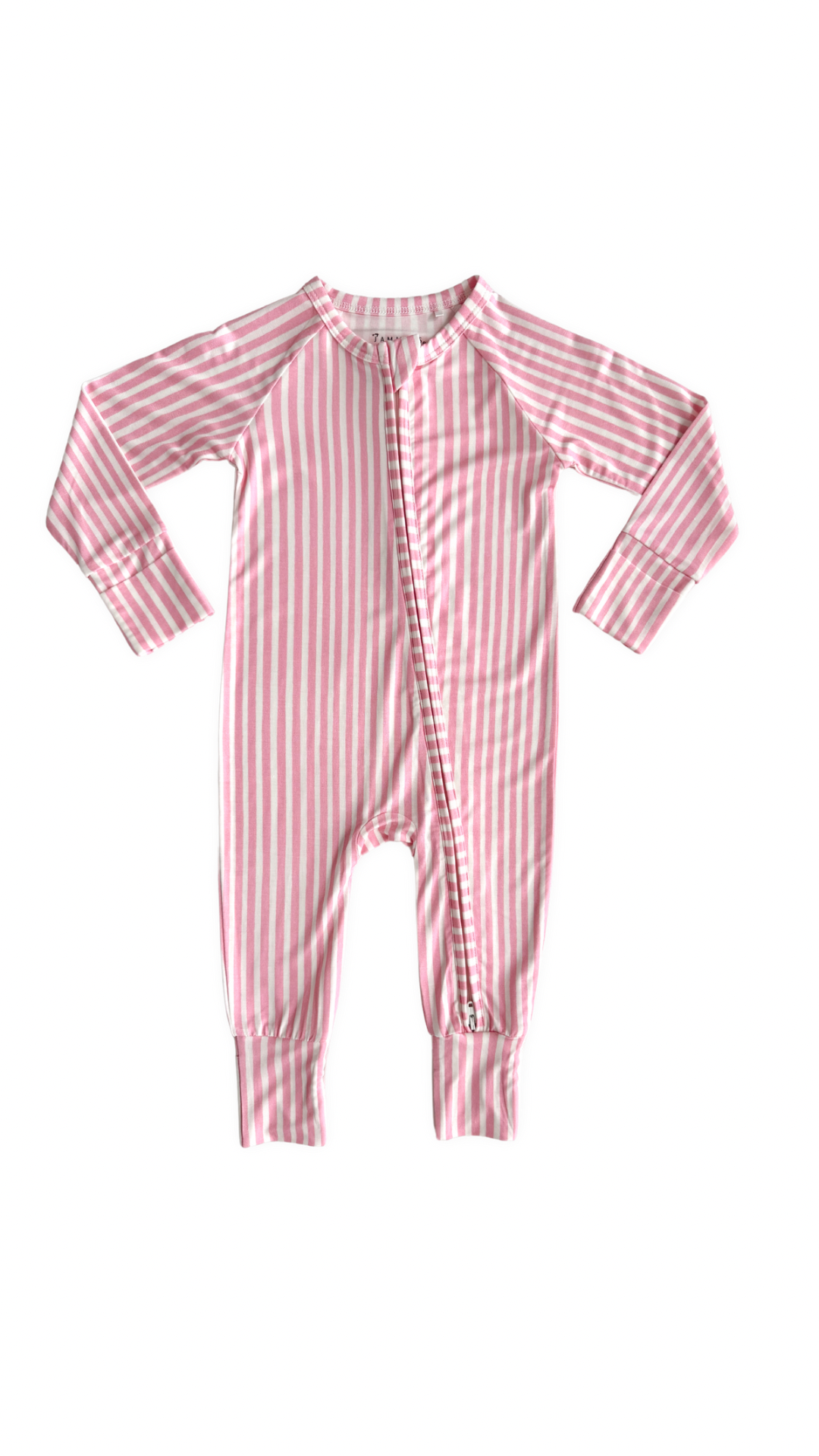 Pink Stripe Zip Romper