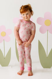 Blush Hydrangea Short Sleeve Two Piece Set