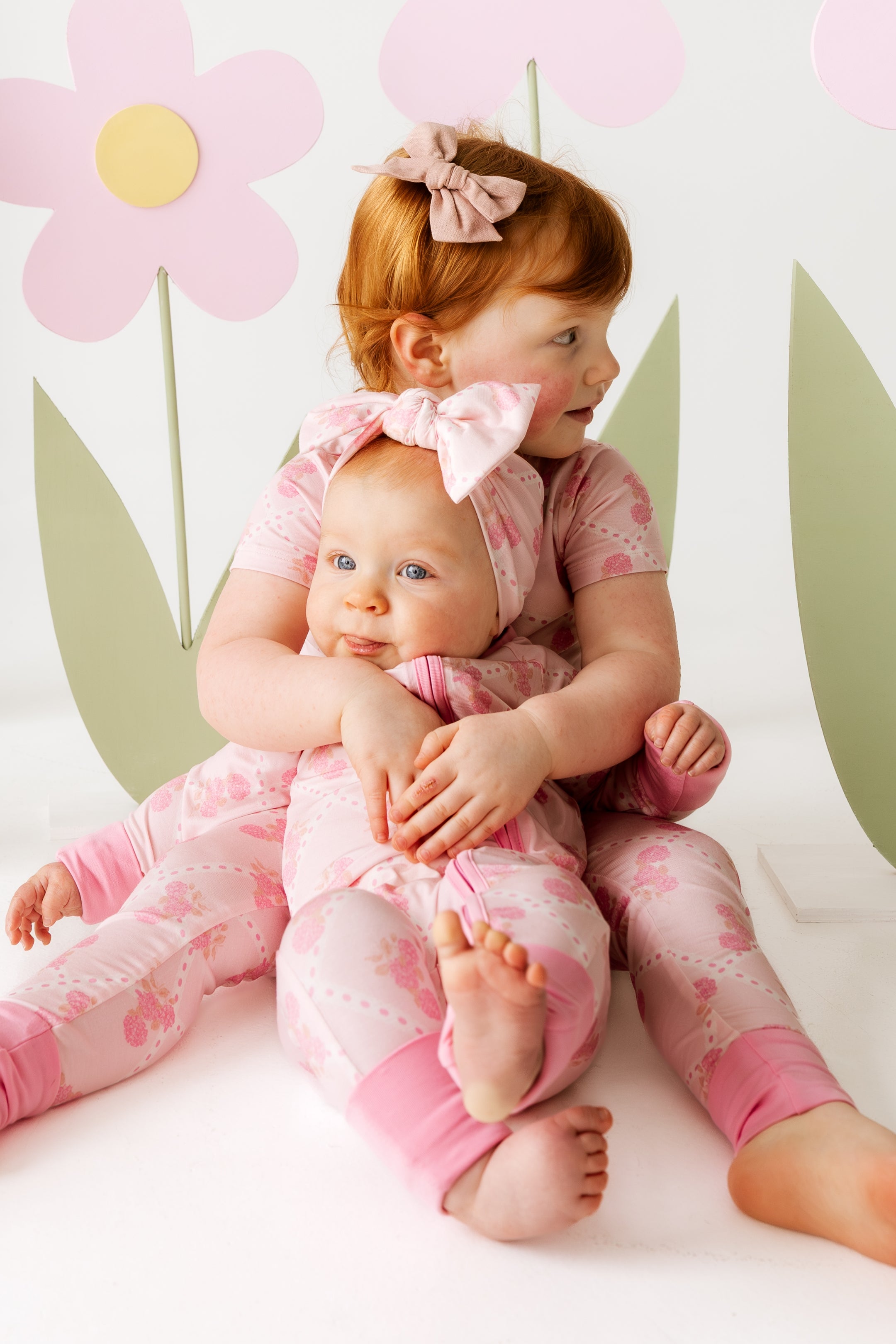 Blush Hydrangea Short Sleeve Two Piece Set