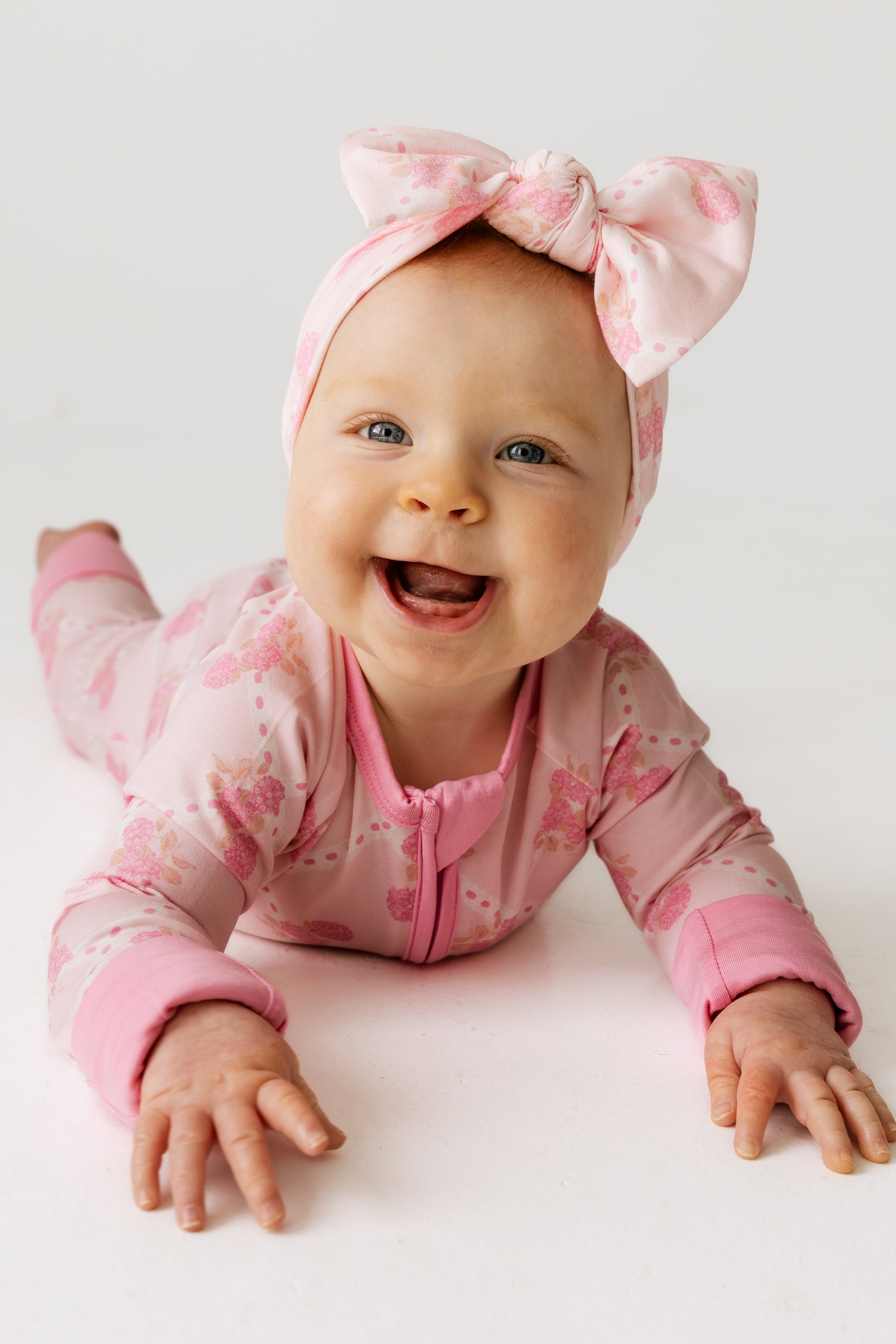 Blush Hydrangea Zipper Romper