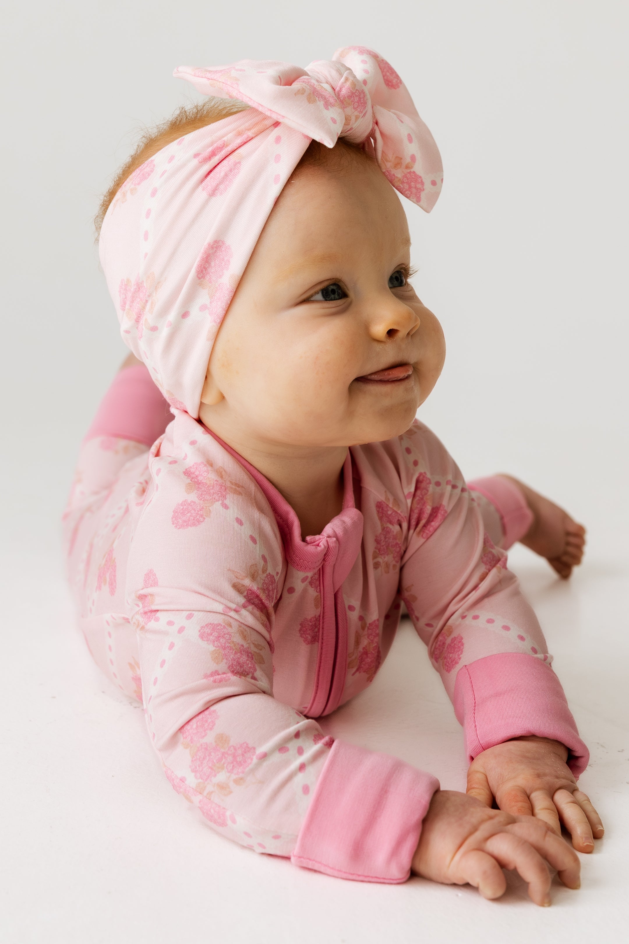 Blush Hydrangea Zipper Romper