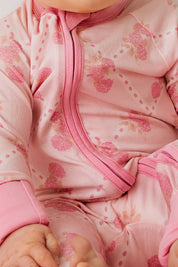 Blush Hydrangea Zipper Romper