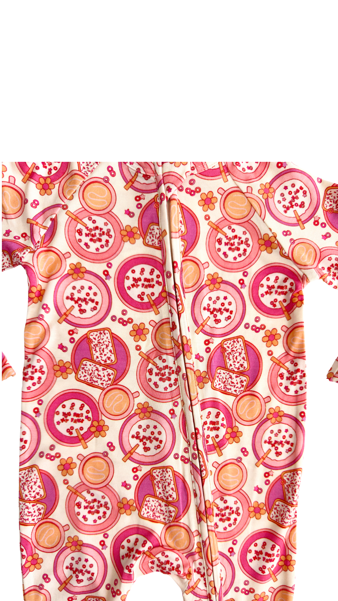 Pink Cereal Zipper Romper