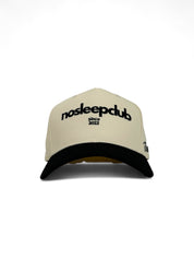 No Sleep Club Hat - Cream and Black