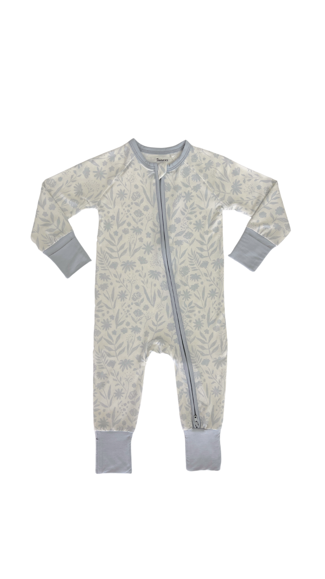 Mia Blue Floral Zipper Romper.