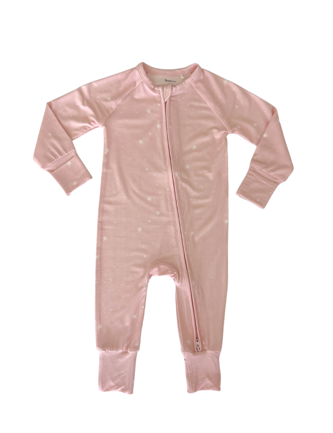 Baby Pink Star Zipper Romper.