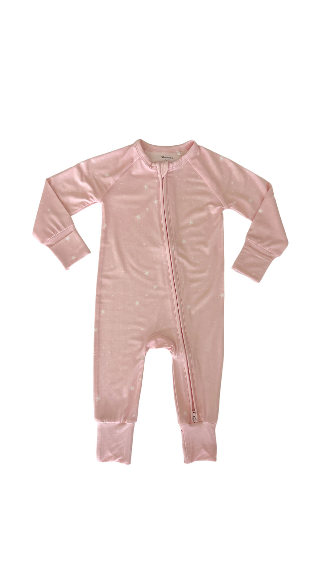 Baby Pink Star Zipper Romper.