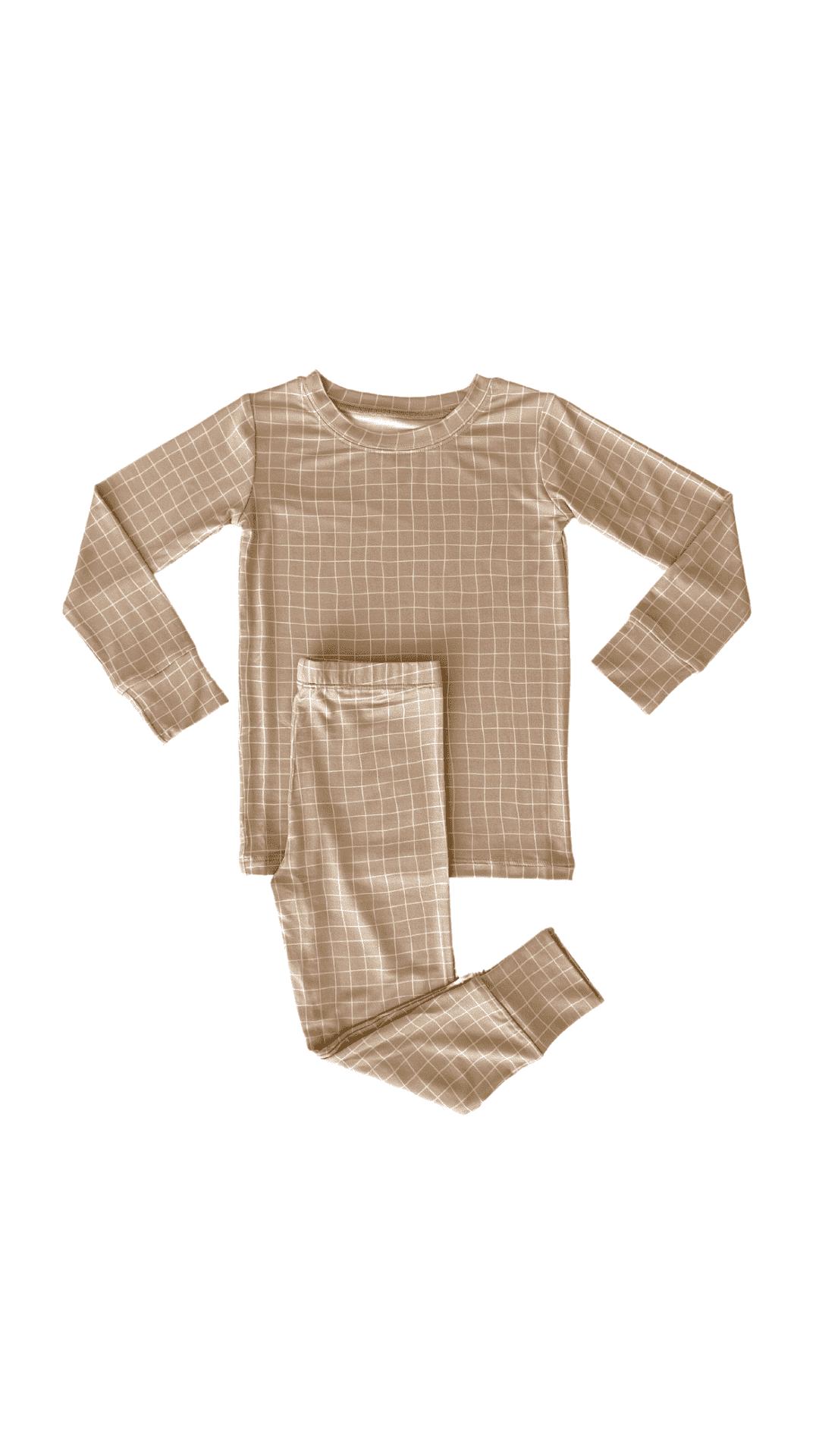 Tan Grid Two Piece Set.