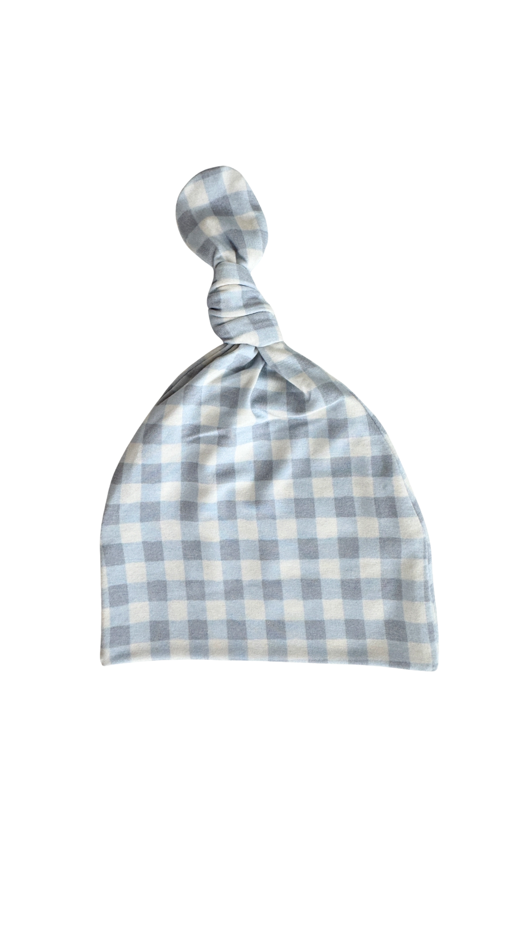 Blue Gingham Newborn Hat