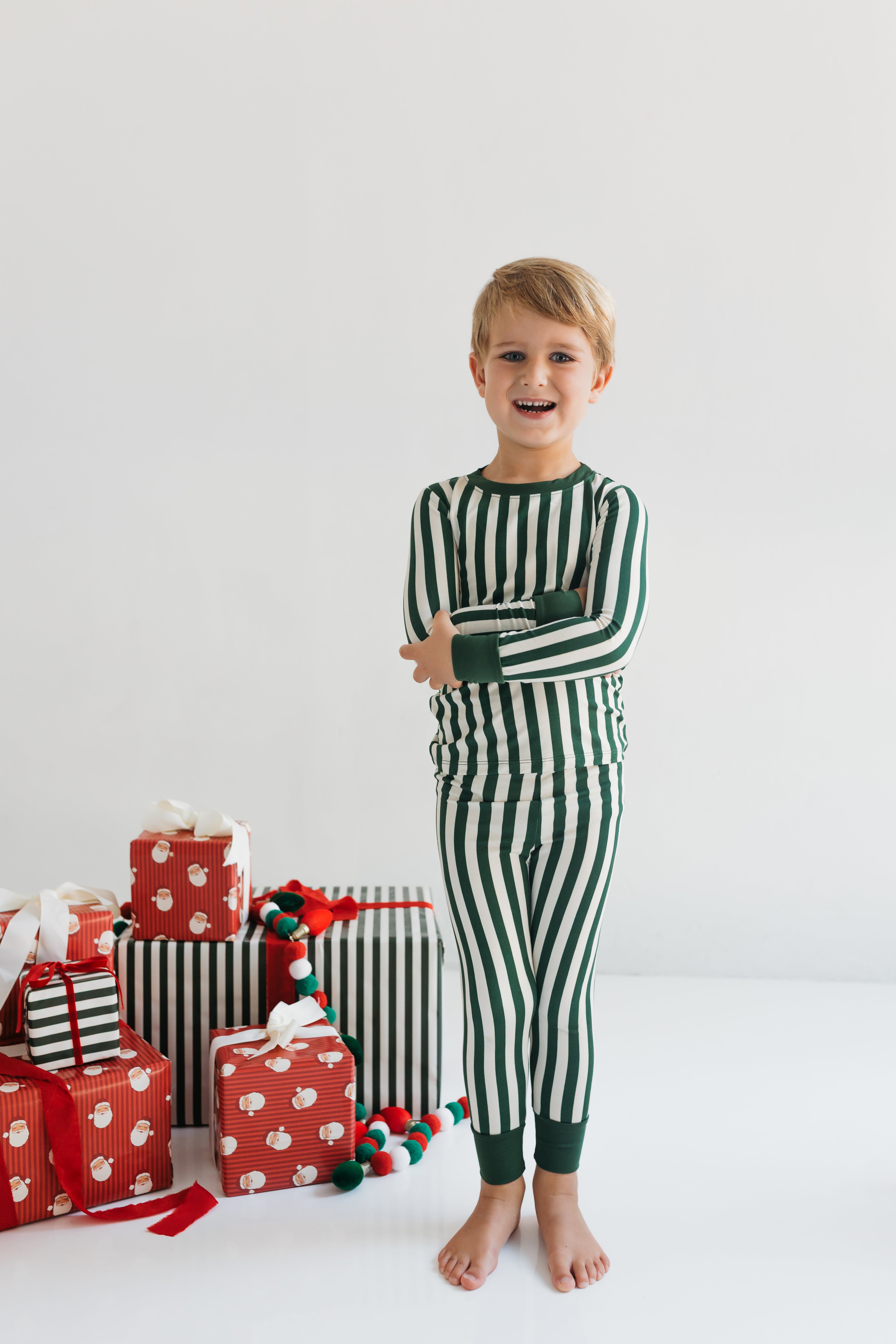 Green Stripe Two Piece Set