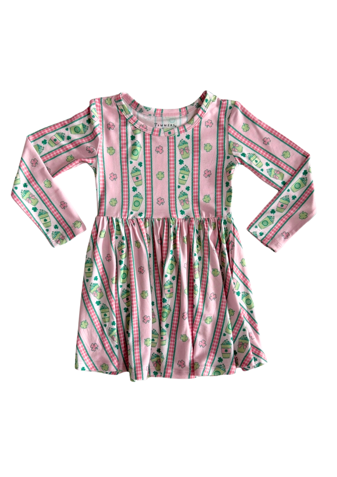 Shamrock Shake Long Sleeve Twirl Dress