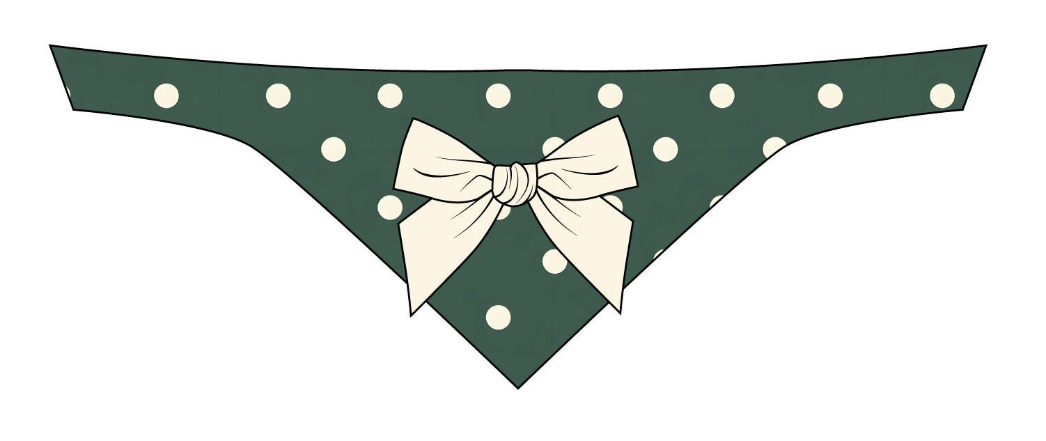 Green Polka Dot Dog Bandana