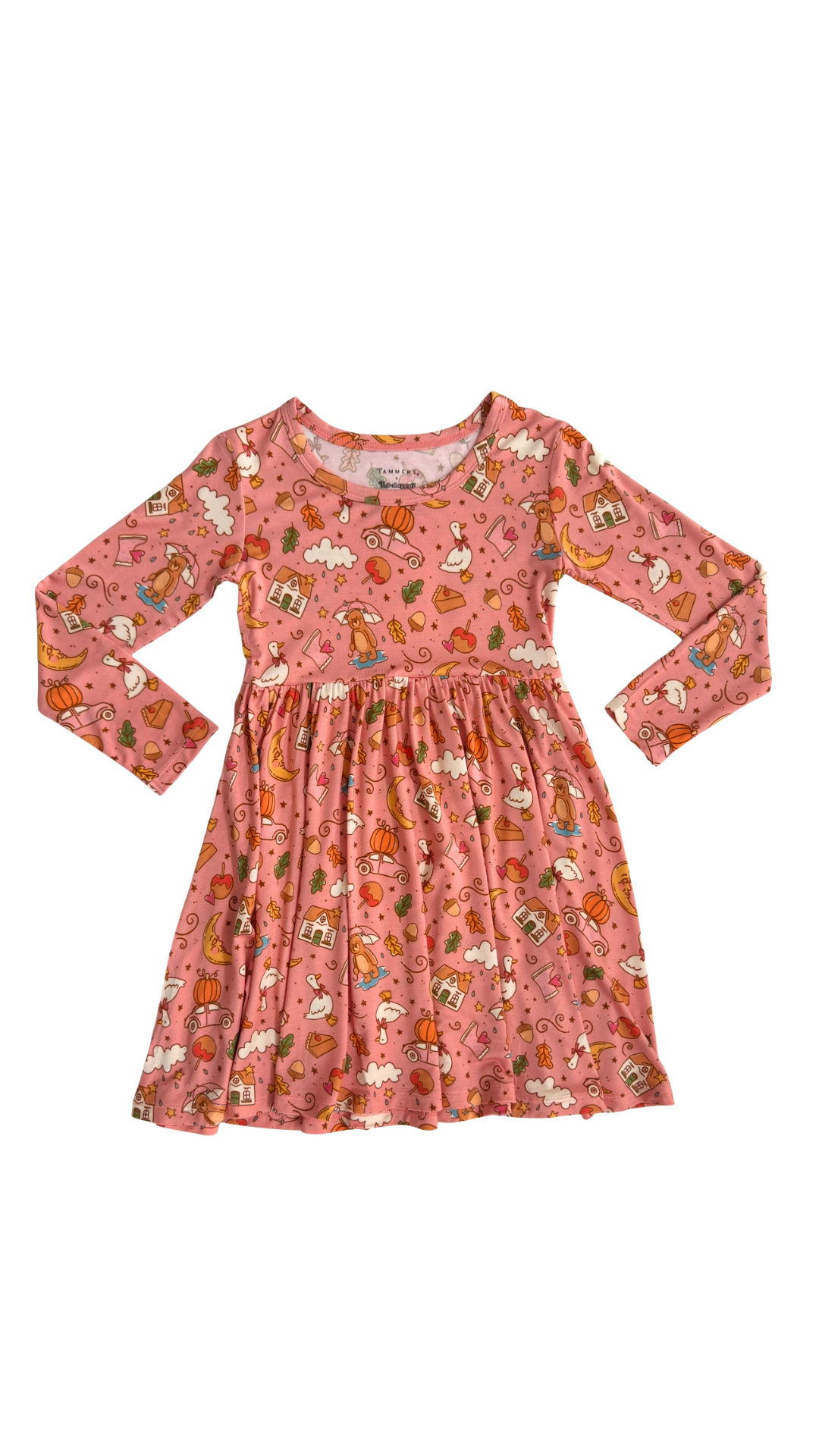 Pink Harvest Moon Long Sleeve Twirl Dress IMJ x Bre Sheppard