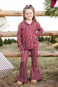 Heirloom Stripe Girls' Long Sleeve Ruffle Flare Set - IMJ x Sarah Knuth