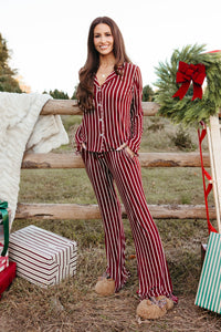 Heirloom Stripe Women's Long Sleeve Ruffle Set - IMJ x Sarah Knuth