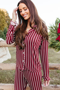 Heirloom Stripe Women's Long Sleeve Ruffle Set - IMJ x Sarah Knuth