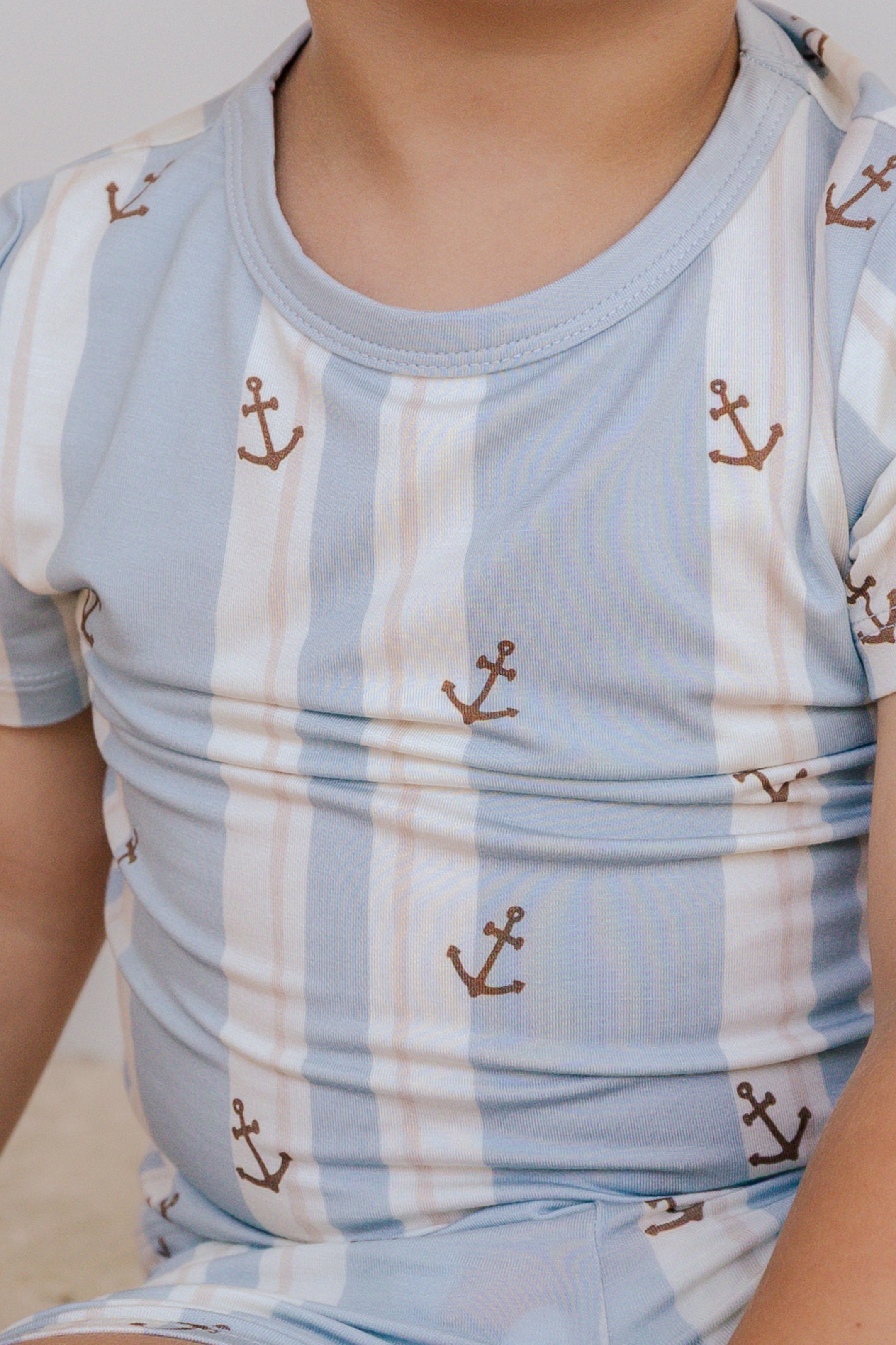 Anchored Stripe Two Piece Short Set