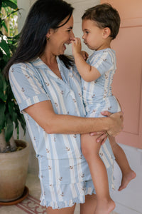 Anchored Stripe Two Piece Short Set