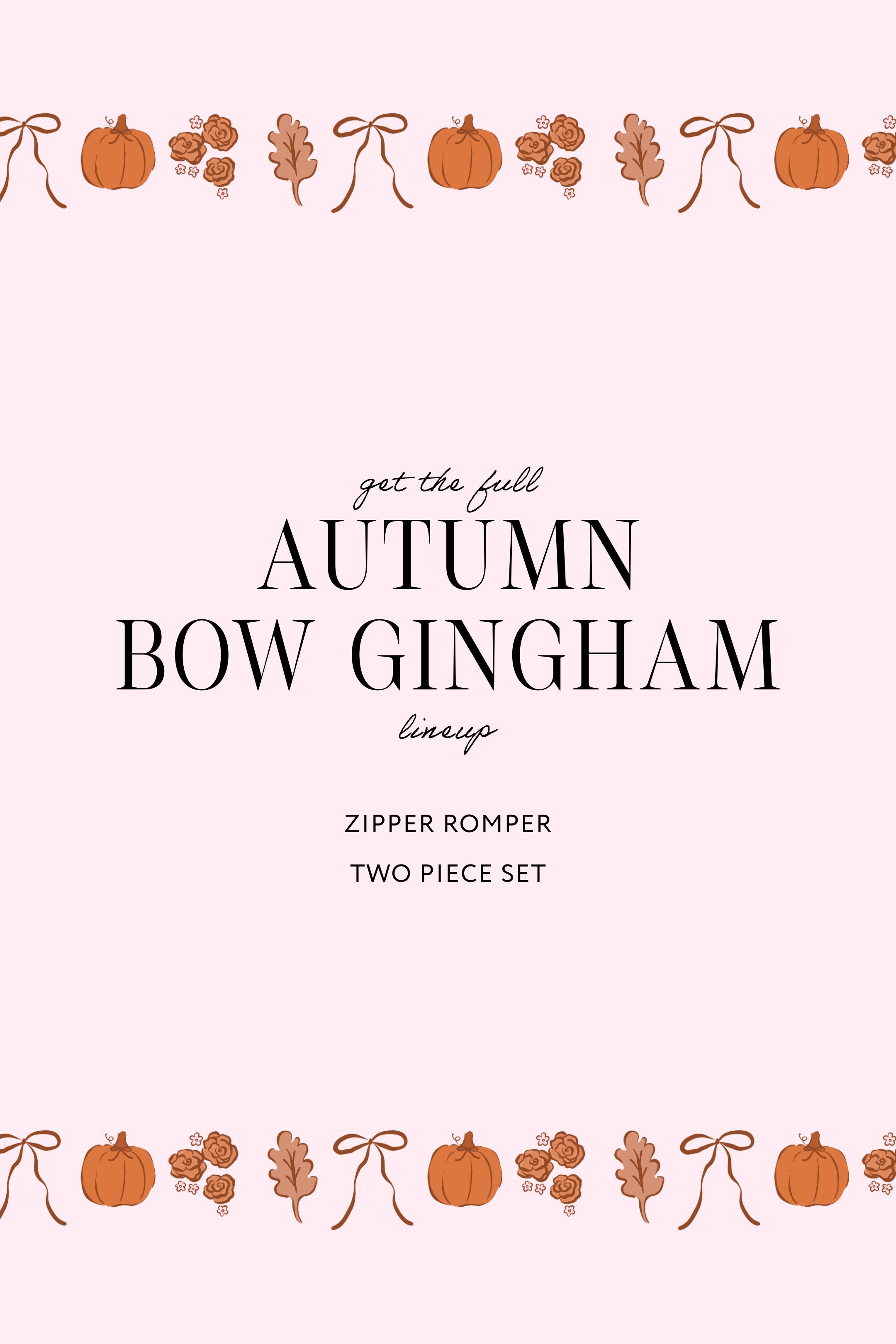 Autumn Bow Gingham Zipper Romper
