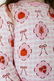 Autumn Bow Gingham Two Piece Set