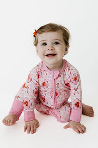 Autumn Bow Gingham Zipper Romper