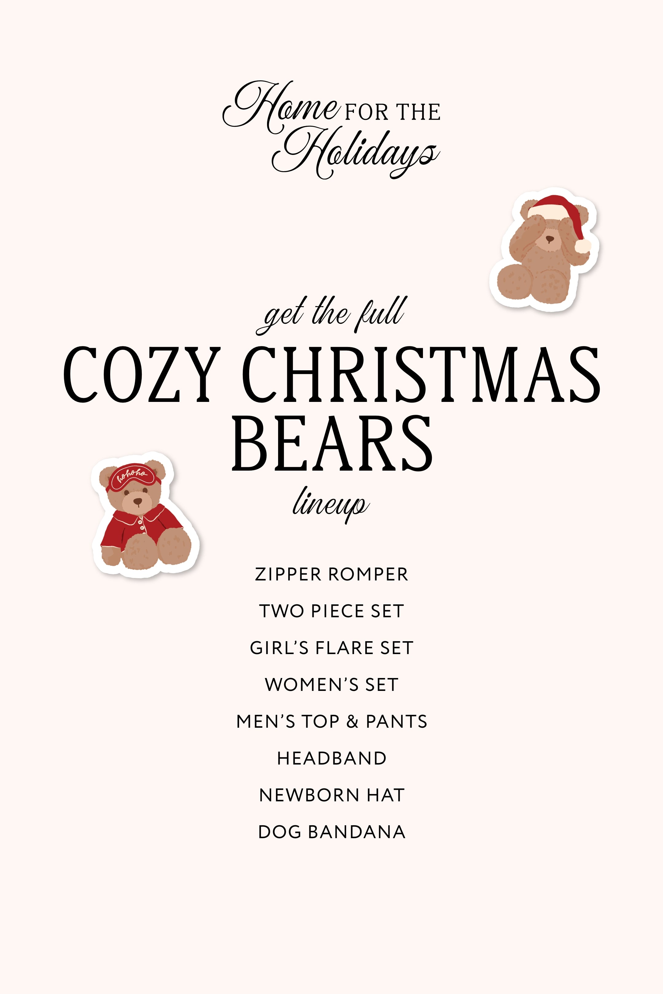 Cozy Christmas Bears Two Piece Set