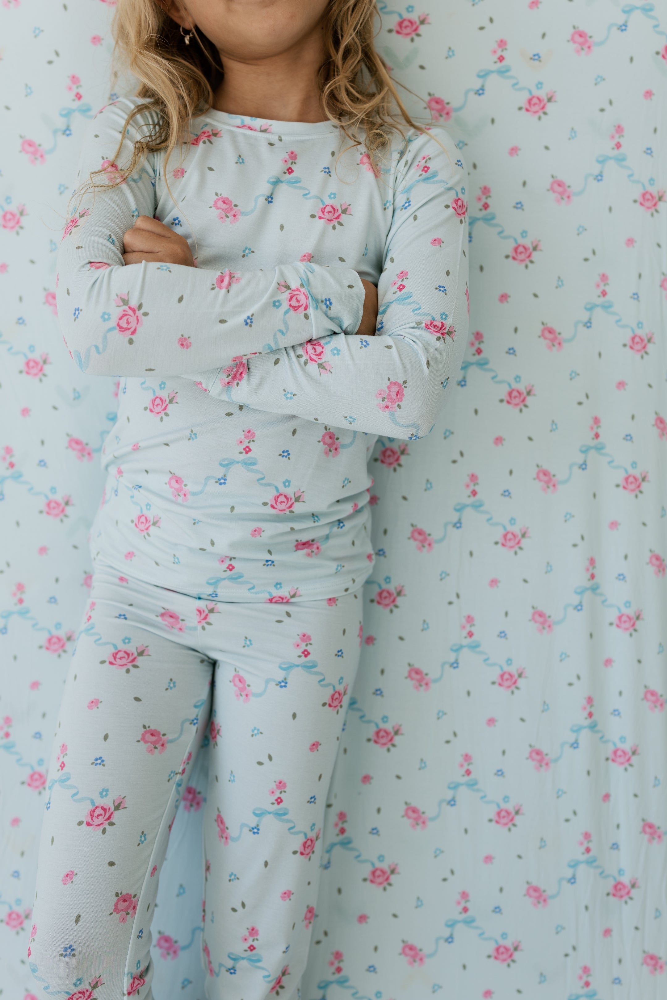 Blue Ella Crib Sheet
