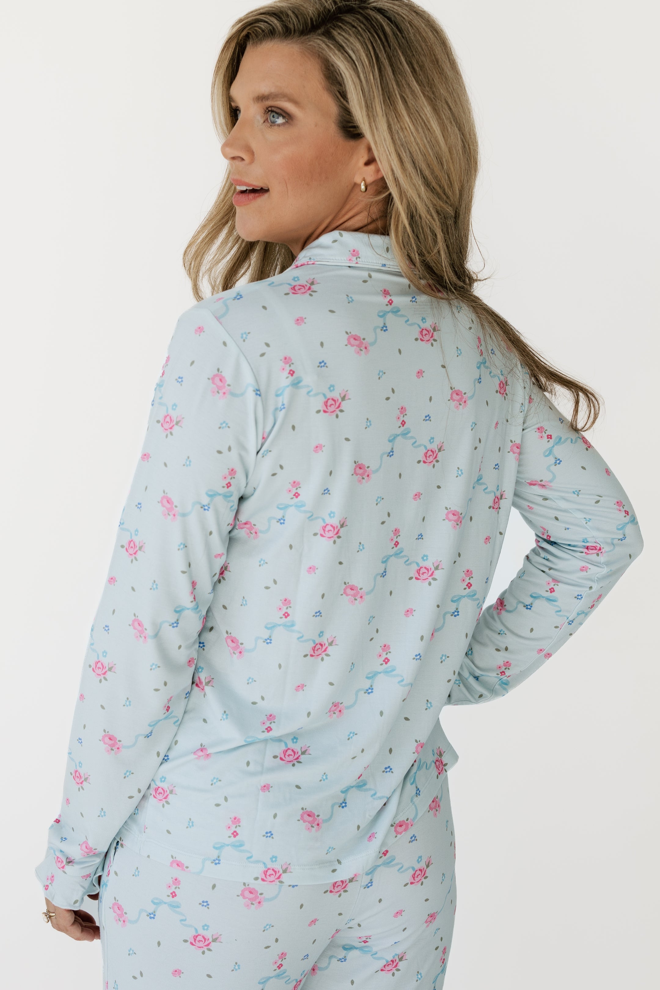 Blue Ella Women's Long Sleeve Ruffle Set