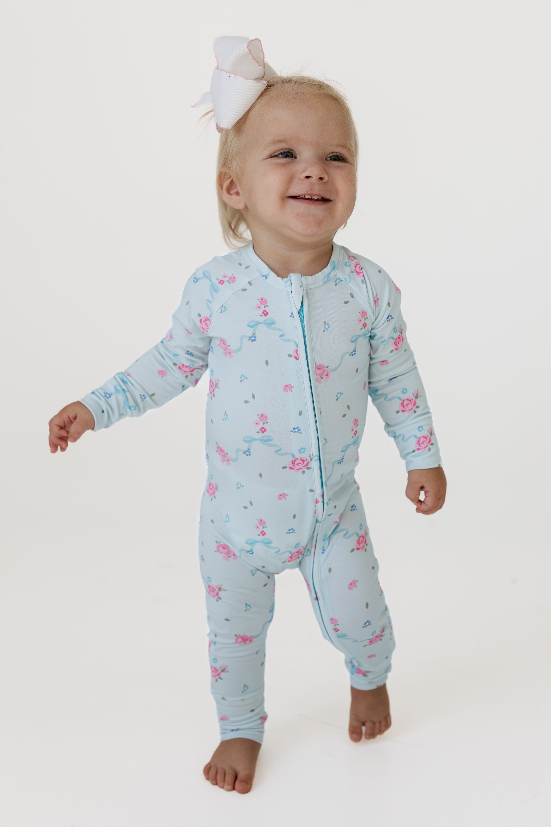 Blue Ella Zipper Romper
