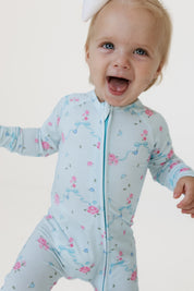 Blue Ella Zipper Romper